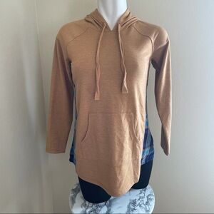 Lori by Lori Goldstein lightweight hoodie plaid XS
